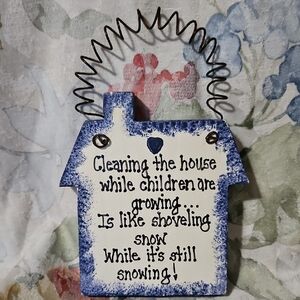 My Word! Cleaning the House" Hanging Wooden Sign -